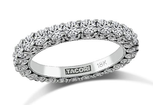 Round Cut Diamond 18k White Gold Eternity Band by Tacori