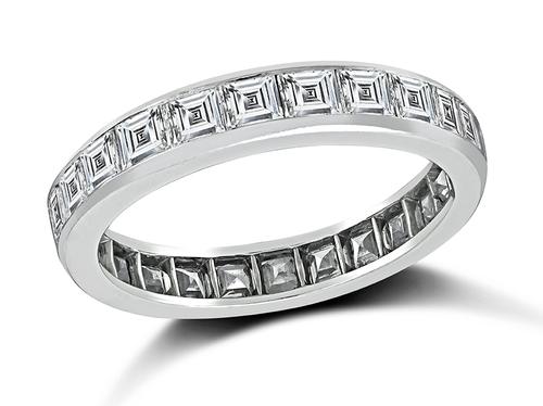 Carre Cut Diamond Platinum Eternity Wedding Band by Tiffany & Co