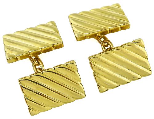 Tiffany & Co Button Cufflinks in 14k Yellow Gold – Nally Jewels