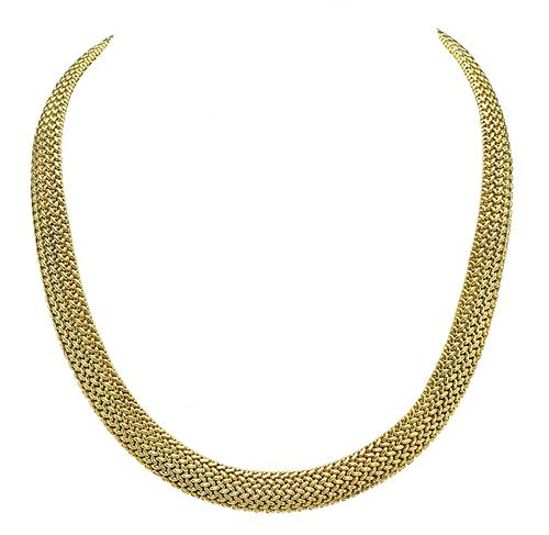 18k Yellow Gold Weave Necklace by Tiffany & Co