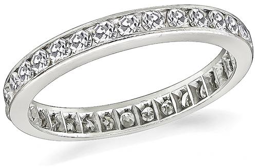 Platinum Round Cut Diamond Eternity Wedding Band