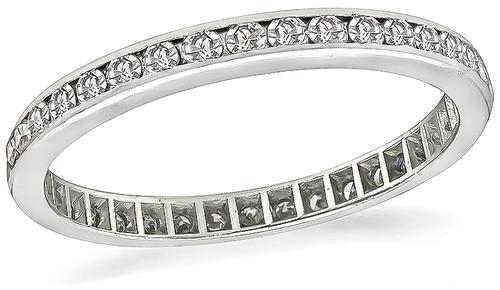 Round Cut Diamond Platinum Eternity Wedding Band