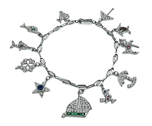 Platinum charm bracelet hotsell