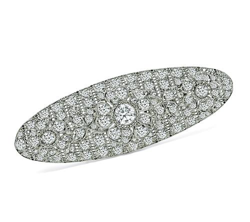 Vintage Old European Cut Diamond Platinum Pin