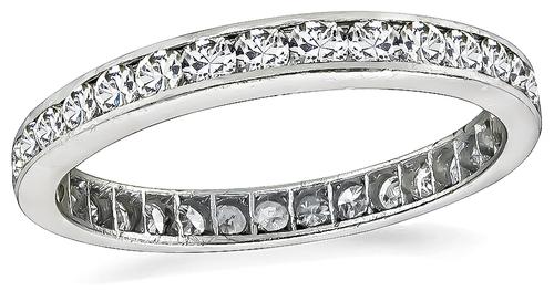 1950s Round Cut Diamond Platinum Eternity Wedding Band