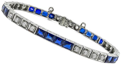 art deco diamond and sapphire bracelet