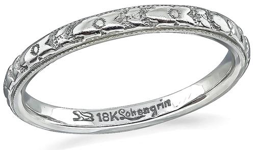 Vintage 18k White Gold Wedding Band