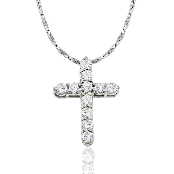 0.90ct Diamond Gold Cross Pendant