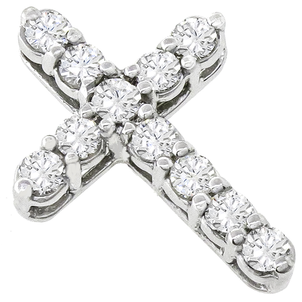 0.90ct Diamond Gold Cross Pendant