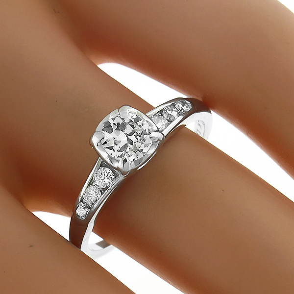 14k white gold diamond engagement ring 1