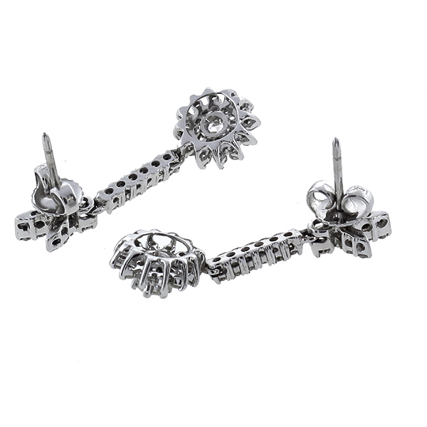 diamond 14k white gold drop earrings 1