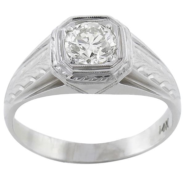 diamond 14k white gold men's ring 1