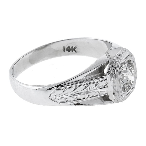 diamond 14k white gold men's ring 1