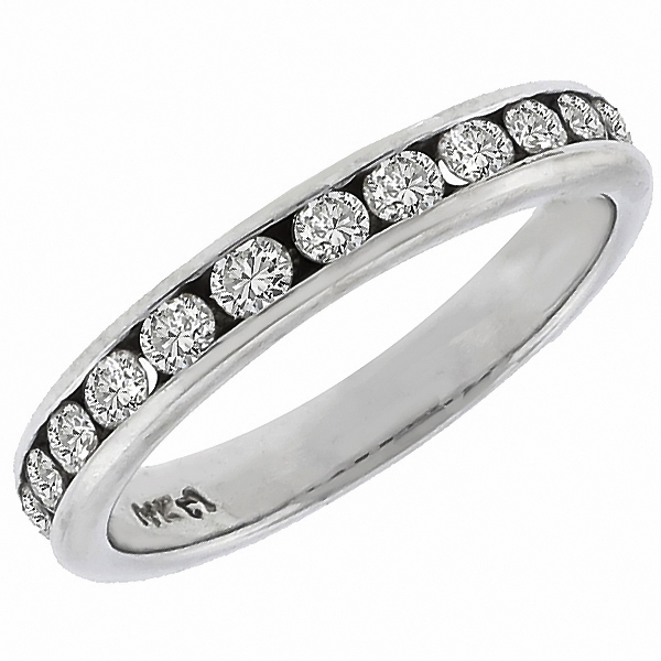 diamond 14k white gold  wedding band 1