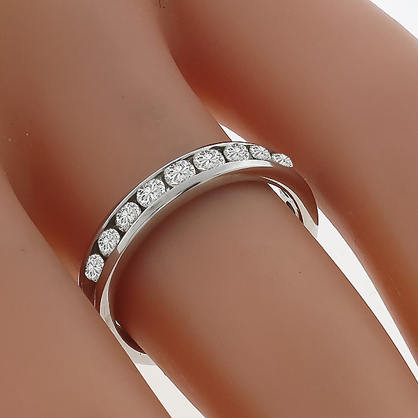 diamond 14k white gold  wedding band 1