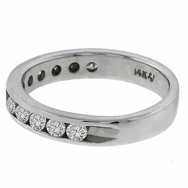 diamond 14k white gold  wedding band 1