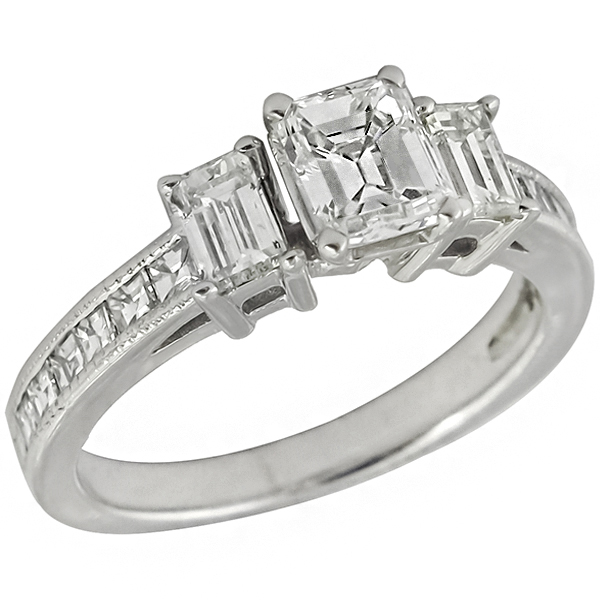 14k white gold diamond engagement ring 1