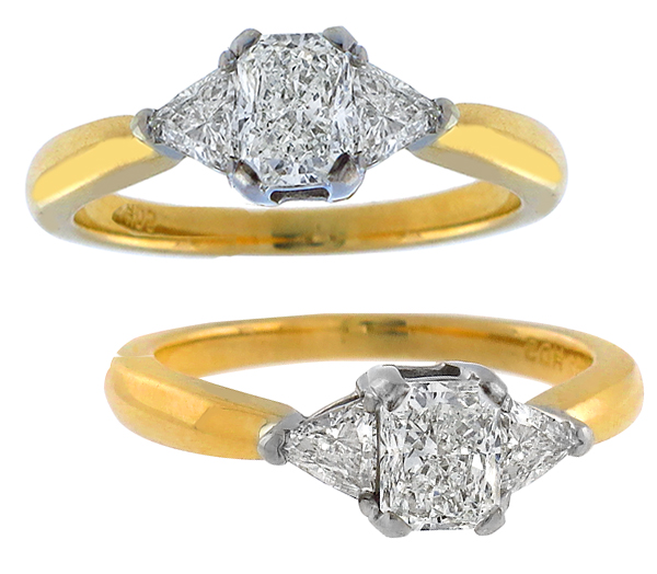 14k yellow and white gold  diamond engagement ring 1