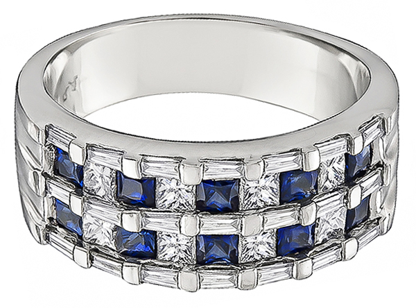 0.80ct Diamond 0.80ct Sapphire Ring
