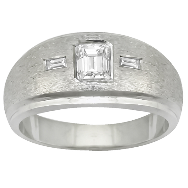 14k white gold diamond mens ring 1