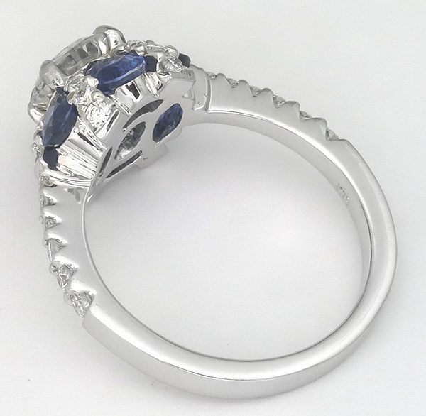 0.83ct diamond 1.50ct sapphire engagement ring photo 1