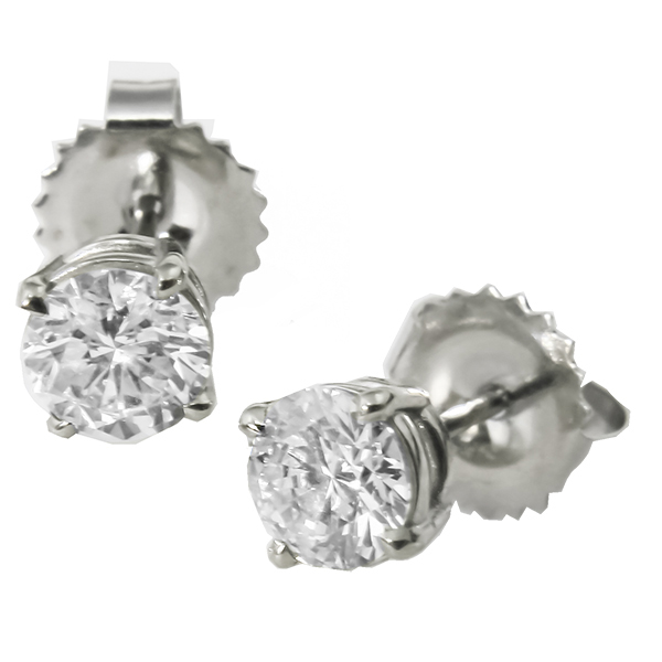 diamond  14k white gold stud earrings 1
