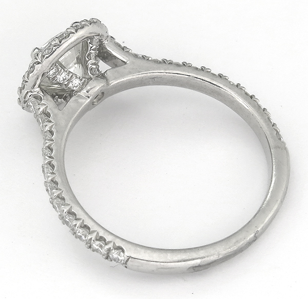 0.96ct diamond platinum engagement ring 3/4 view photo