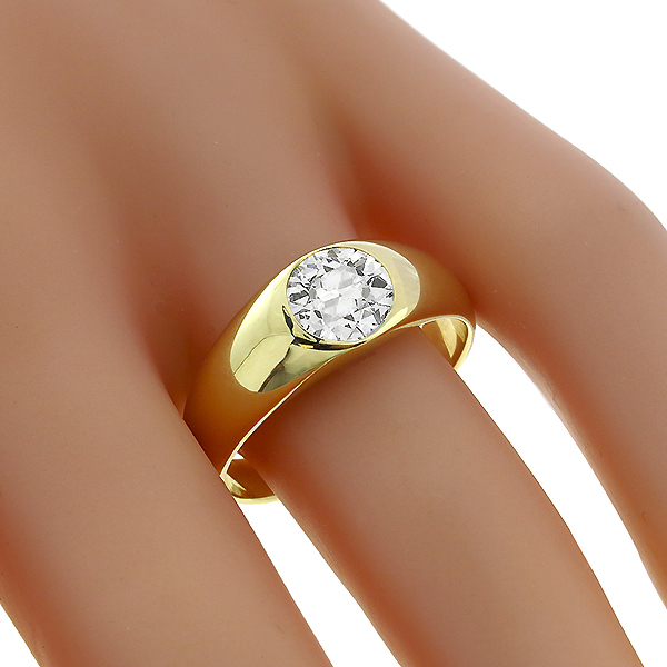 18k Yellow gold diamond ring 1