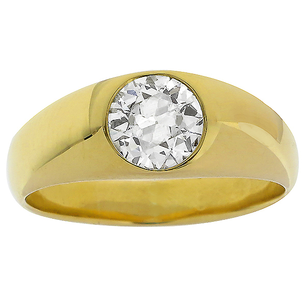 18k Yellow gold diamond ring 1