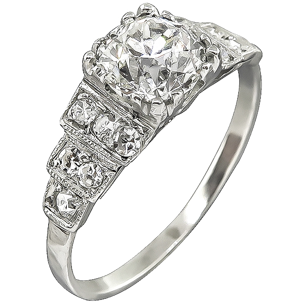 Estate GIA Certified 1.01ct Diamond Engagement Ring