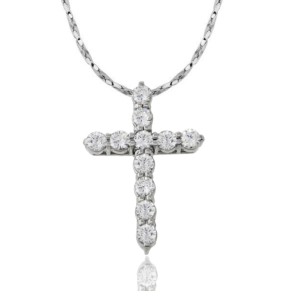 1.32ct Diamond Gold Cross Pendant