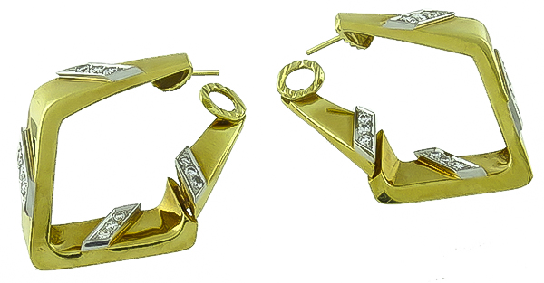 1.00ct Diamond Gold Earrings Photo 1