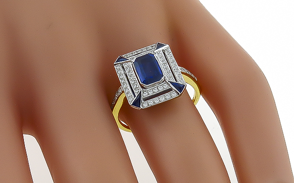 1.23ct Sapphire 0.30ct Diamond Ring Photo 1