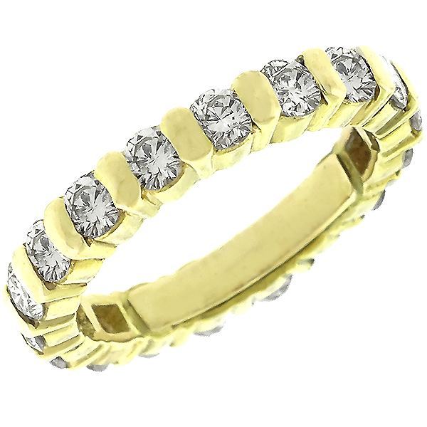  14k yellow gold diamond eternity wedding band 1
