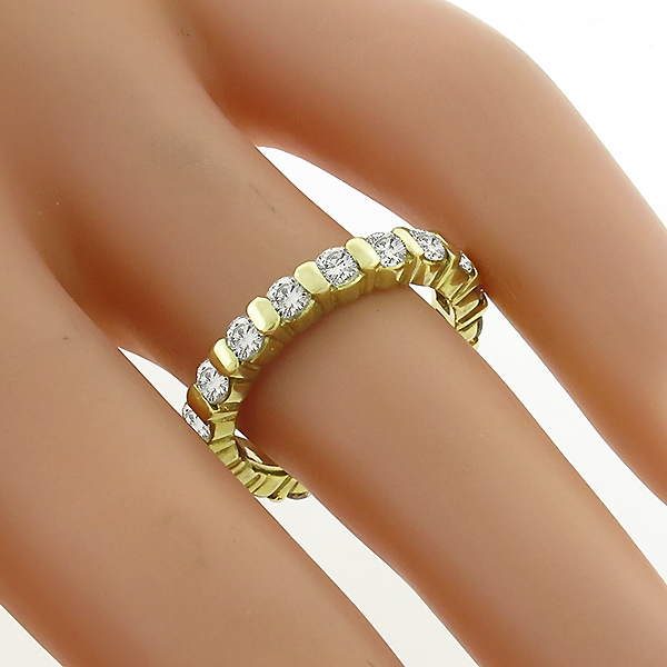  14k yellow gold diamond eternity wedding band 1