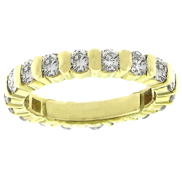  14k yellow gold diamond eternity wedding band 1