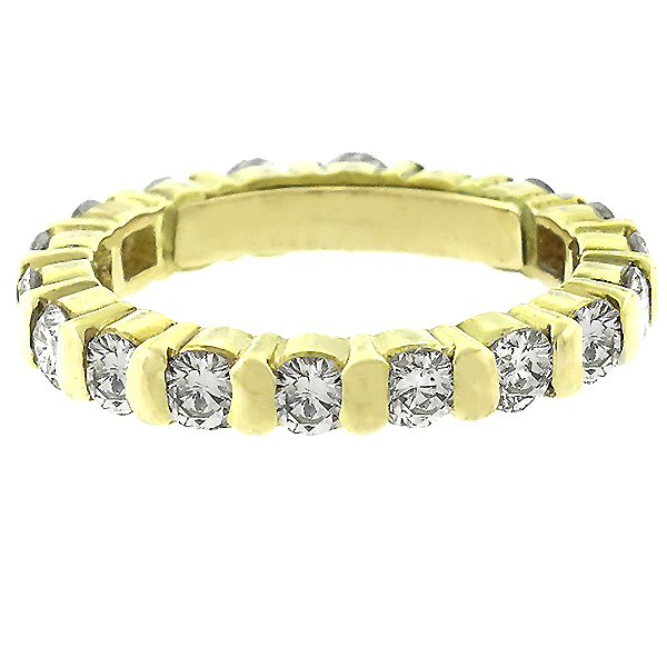  14k yellow gold diamond eternity wedding band 1