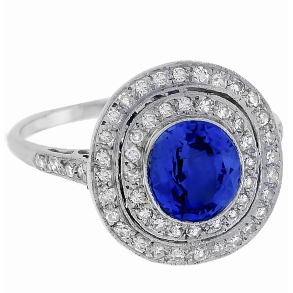 sapphire diamond 18k white gold ring 1