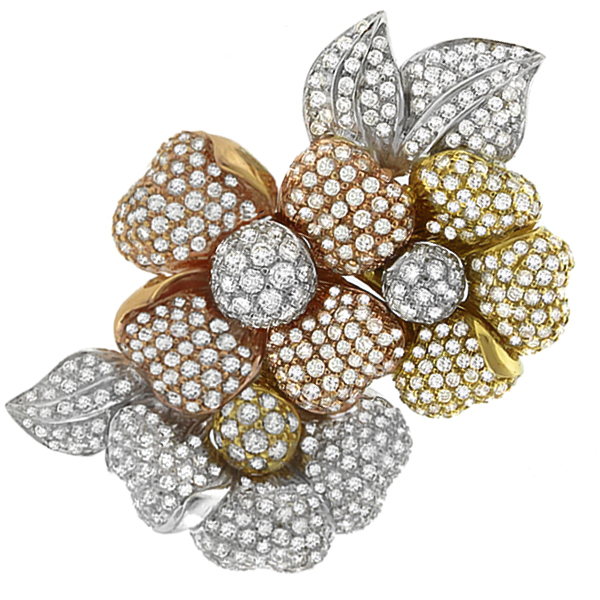 diamond 18k white gold pin 1