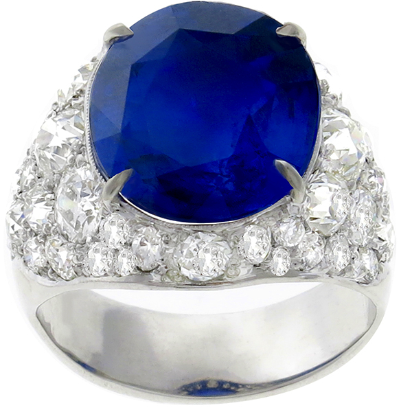 sapphire diamond 14k white gold ring cocktail  1