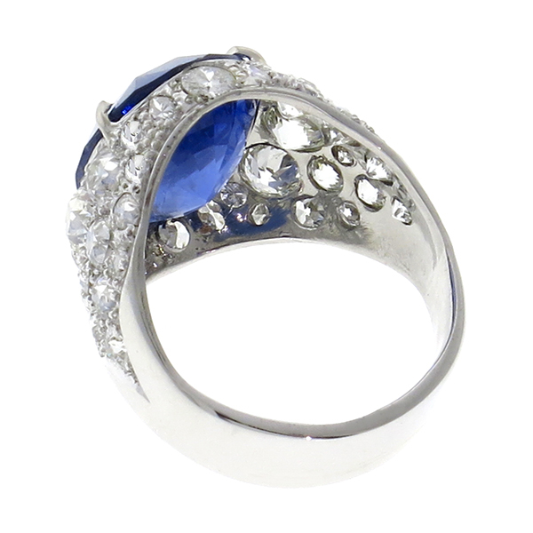 sapphire diamond 14k white gold ring cocktail  1