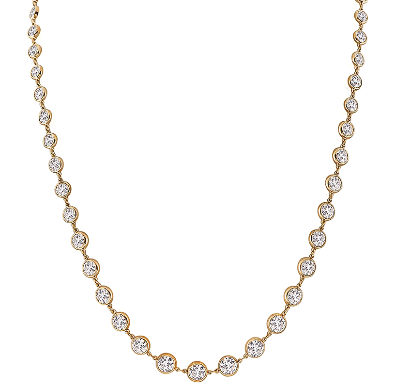 17.68ct Diamond Rose Gold By The Yard Necklace