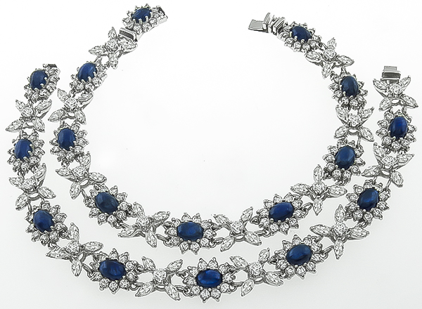 17.00ct Sapphire 10.00ct Diamond Necklace Photo 1