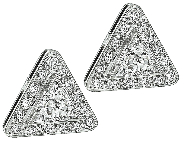 1.75cttw Diamond Triangle Earrings Photo 1