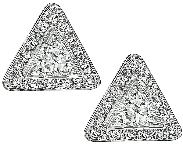 1.75cttw Diamond Triangle Earrings Photo 1
