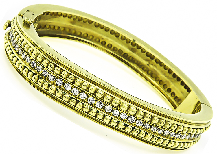 estate diamond gold bangle