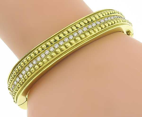 estate diamond gold bangle