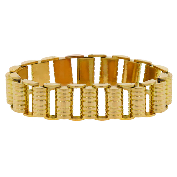 Retro Gold Barrel Bracelet 
