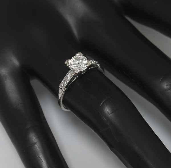 1920s 1.00ct    Diamond Platinum Engagement Ring PIC 1