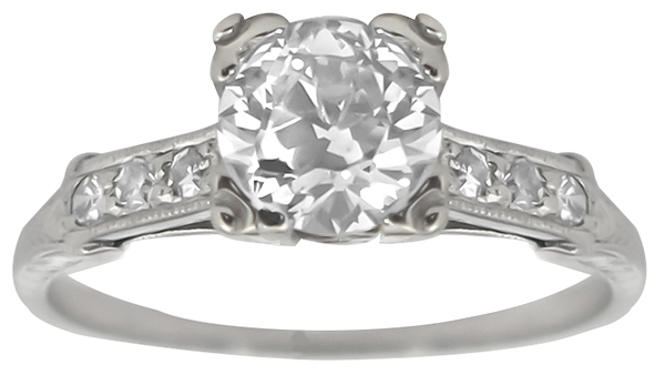 1920s 1.00ct    Diamond Platinum Engagement Ring PIC 1